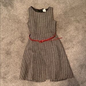 Sleeveless Knee-Length Dress with Removable Belt